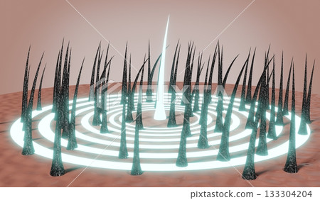 Hair follicles - regeneration concept - 3D illustration Hair follicles - regeneration concept - 3D illustration 133304204