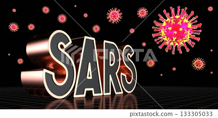 SARS virus concept - 3D illustration SARS virus concept - 3D illustration 133305033
