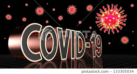 Covid 19, Coronavirus concept - 3D illustration Covid 19, Coronavirus concept - 3D illustration 133305034