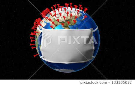 Global coronavirus epidemic outbreak concept - 3D illustration 133305052