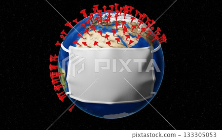 Global coronavirus epidemic outbreak concept - 3D illustration Global coronavirus epidemic outbreak concept - 3D illustration 133305053