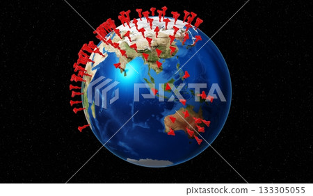 Global coronavirus epidemic outbreak concept - 3D illustration 133305055