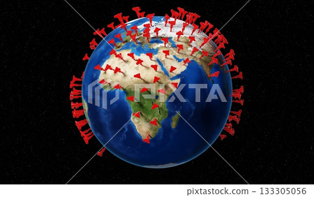 Global coronavirus epidemic outbreak concept - 3D illustration 133305056