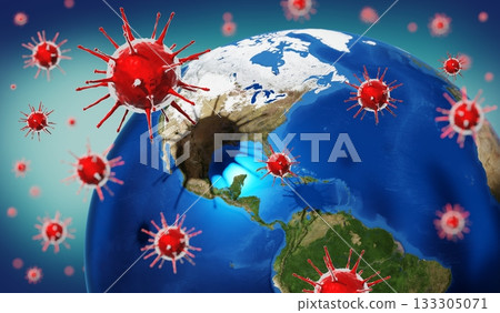 Earth, viruses - 3D illustration Earth, viruses - 3D illustration 133305071