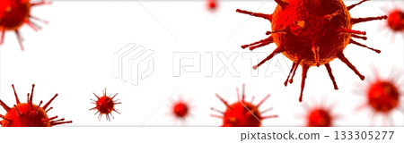 Coronavirus, Covid-19, SARS-CoV-2 virus cells - 3D illustration Coronavirus, Covid-19, SARS-CoV-2 virus cells - 3D illustration 133305277