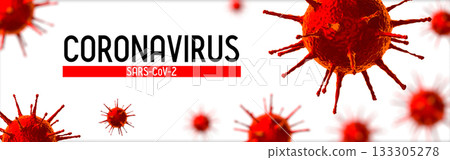 Coronavirus, Covid-19, SARS-CoV-2 - typographical concept - 3D illustration 133305278