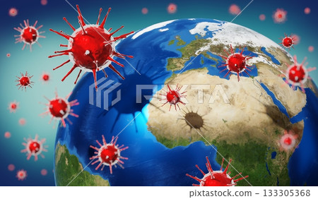 Earth, viruses - 3D illustration Earth, viruses - 3D illustration 133305368