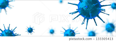 Coronavirus, Covid-19, SARS-CoV-2 virus cells - 3D illustration Coronavirus, Covid-19, SARS-CoV-2 virus cells - 3D illustration 133305413