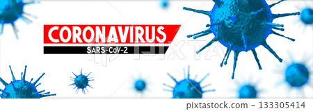 Coronavirus, Covid-19, SARS-CoV-2 - typographical concept - 3D illustration 133305414