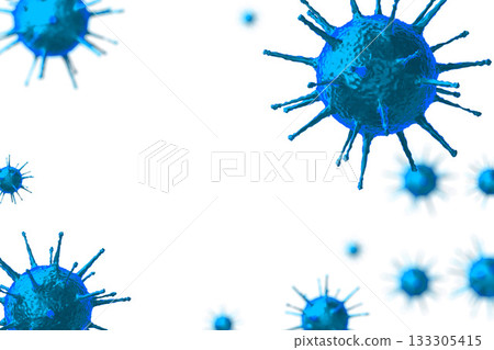 Coronavirus, Covid-19, SARS-CoV-2 virus cells - 3D illustration 133305415