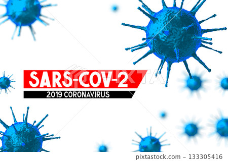 Coronavirus, Covid-19, SARS-CoV-2 - typographical concept - 3D illustration Coronavirus, Covid-19, SARS-CoV-2 - typographical concept - 3D illustration 133305416