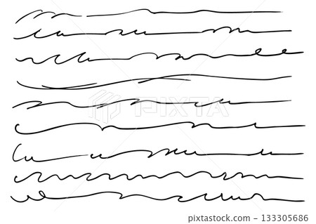 Hand drawn lines under letters Underline set Vector Hand drawn lines under letters Underline set Vector 133305686