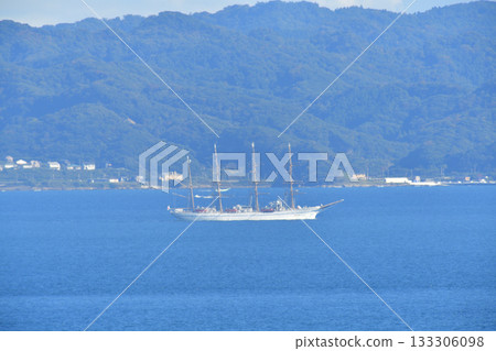Uraga Channel, Maritime Educational Institute, Nippon Maru sailing ship Uraga Channel, Maritime Educational Institute, Nippon Maru sailing ship 133306098