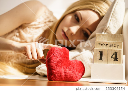 Sad woman during Valentines Day Sad woman during Valentines Day 133306154