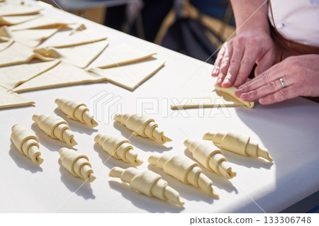 Baker cook dough for buns Baker cook dough for buns 133306748