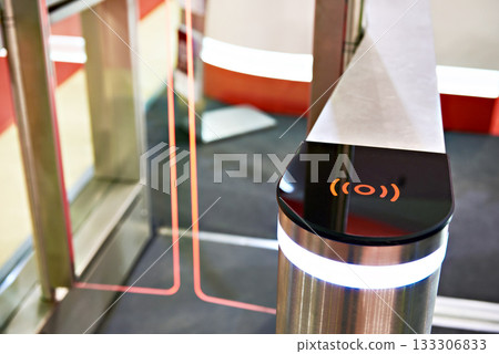 Modern turnstile stop sign 133306833