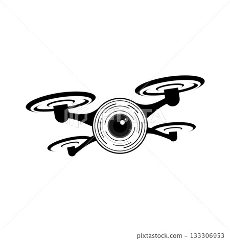Drone design related to drone service company logo. Illustration design of drone on white background 133306953