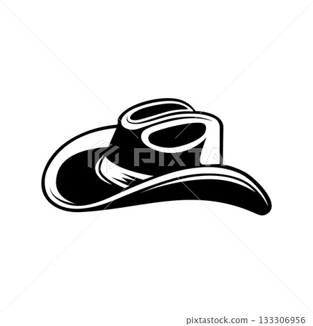 Silhouette Cowboy Bandit Sheriff Hat .Texas Western Wild West Country Hat Logo Design 133306956