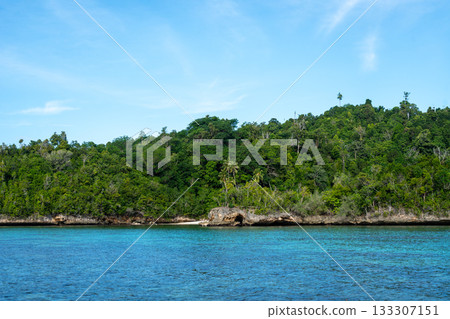 Lia beach on Waleakodi Island, Togian archipelago, Sulawesi, Indonesia Lia beach on Waleakodi Island, Togian archipelago, Sulawesi, Indonesia 133307151