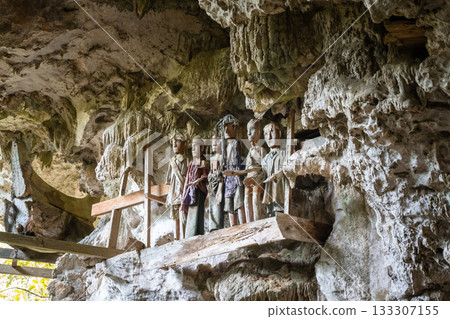 Tau Tau statues in a cave, Toraja, Sulawesi, Indonesia Tau Tau statues in a cave, Toraja, Sulawesi, Indonesia 133307155