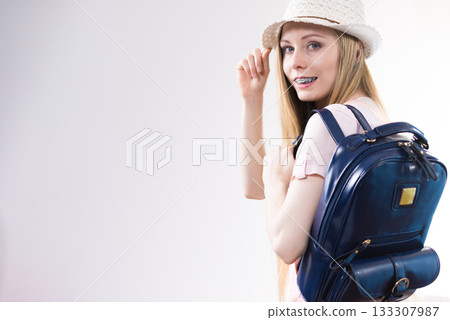 Young woman going to school Young woman going to school 133307987