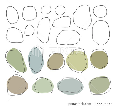 Graphic design with round shapes, set of templates 133308832