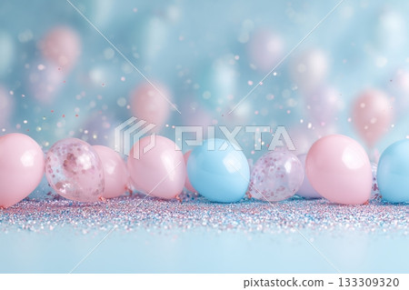Colorful Balloons in Pastel Shades Create a Festive Backdrop for a Celebration or Event Colorful Balloons in Pastel Shades Create a Festive Backdrop for a Celebration or Event 133309320