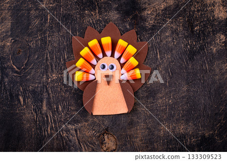Thanksgiving day background with turkey 133309523