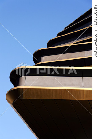 Masarycka MSD Masaryk Station Development office and retail building by Zaha Hadid Architects with golden facade on November 19, 2025 in Prague, Czech Republic. Masarycka MSD Masaryk Station Development office and retail building by Zaha Hadid Architects with golden facade on November 19, 2025 in Prague, Czech Republic. 133310295