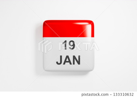 This calendar icon displays the date January 19th 133310632