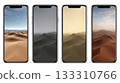 Four smartphones displaying desert sand dunes wallpapers 133310766