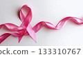 Pink ribbon symbolizing breast cancer awareness and support 133310767