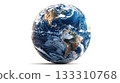 Planet earth showing americas on white background 133310768