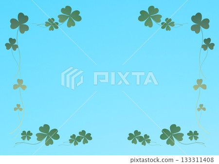 Deformed simple clover frame (light blue background) 133311408