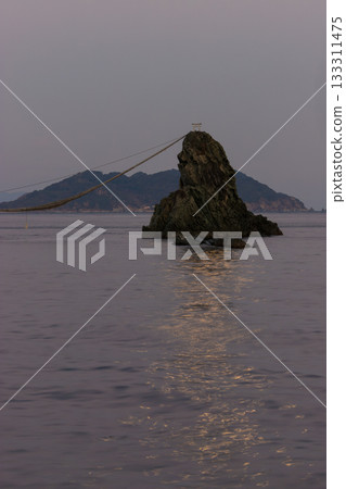 Rocks and the Moon in the Sea (Saganoseki, Oita City, Oita Prefecture) 133311475
