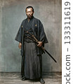 一位手持日本刀的武士肖像，展現了武士道精神。 133311619