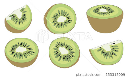 Various cute kiwi fruit isolated doodle lines Various cute kiwi fruit isolated doodle lines 133312009