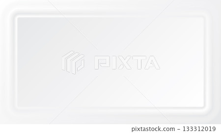 3D soft rounded rectangle frame on white background 133312019