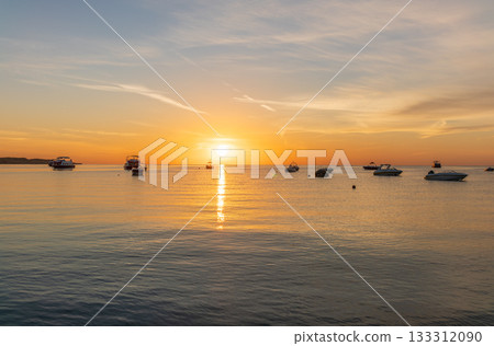 Sunrise over the sea. Panoramic seascape. Sunrise over the sea. Panoramic seascape. 133312090