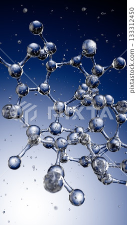 Water splash models of molecules. Selective focus 133312450