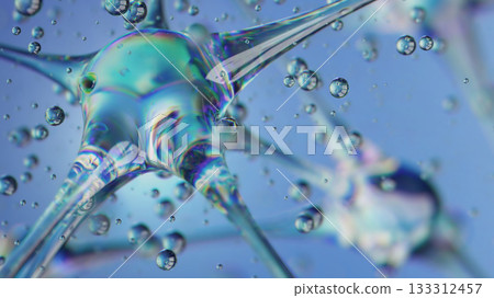 Abstract glowing sphere with rays and floating particles in 3D Abstract glowing sphere with rays and floating particles in 3D 133312457