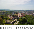 Stunning aerial view of Castle Ellwangen,showcasing its historic architecture beautiful surroundings 133312948