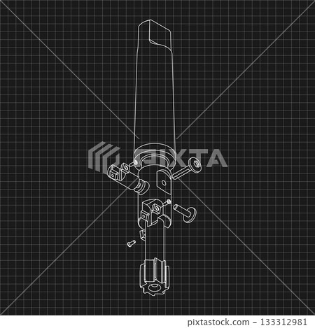Mechanical engineering drawings. Tap tools, borer. Technical Design. Cover. Blueprint. Step Cutting Tool with Countersinking Function. Technical 3D Vector Illustration Mechanical engineering drawings. Tap tools, borer. Technical Design. Cover. Blueprint. Step Cutting Tool with Countersinking Function. Technical 3D Vector Illustration 133312981