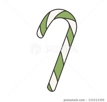 Green and white candy cane illustration (Christmas) Green and white candy cane illustration (Christmas) 133313395