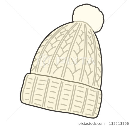 Illustration of white knit hat Illustration of white knit hat 133313396