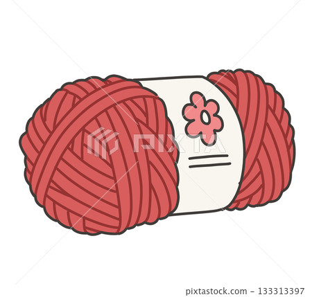 紅色毛線插圖 133313397