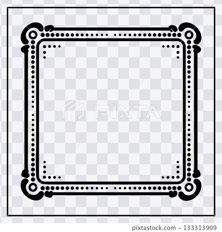 Geometric Square Border Dotted Line and Circle Decoration Template. Vector illustration. Geometric Square Border Dotted Line and Circle Decoration Template. Vector illustration. 133313909