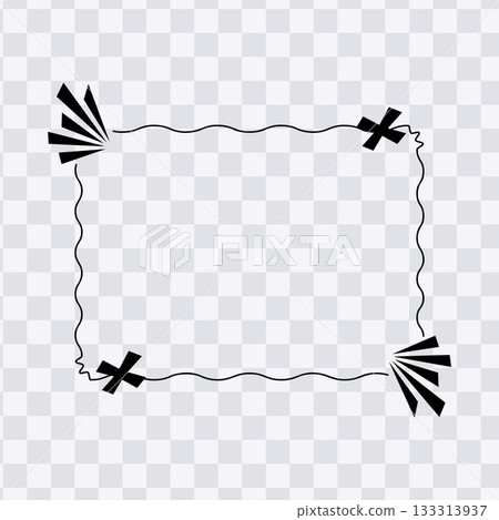 Geometric Square Border Dotted Line and Circle Decoration Template. Vector illustration. 133313937