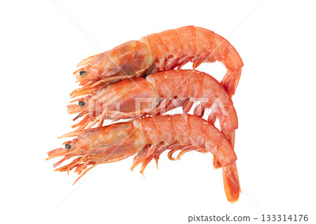 三個生紅蝦（帶頭），透明背景（png） 133314176
