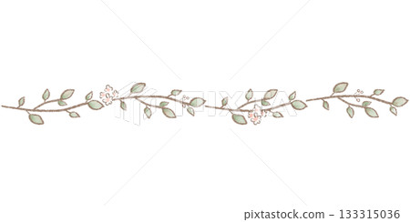 柔和的色鉛筆風格植物插圖 133315036